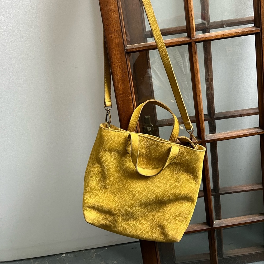 Madewell chartreuse small transport tote (crossbody top handle)